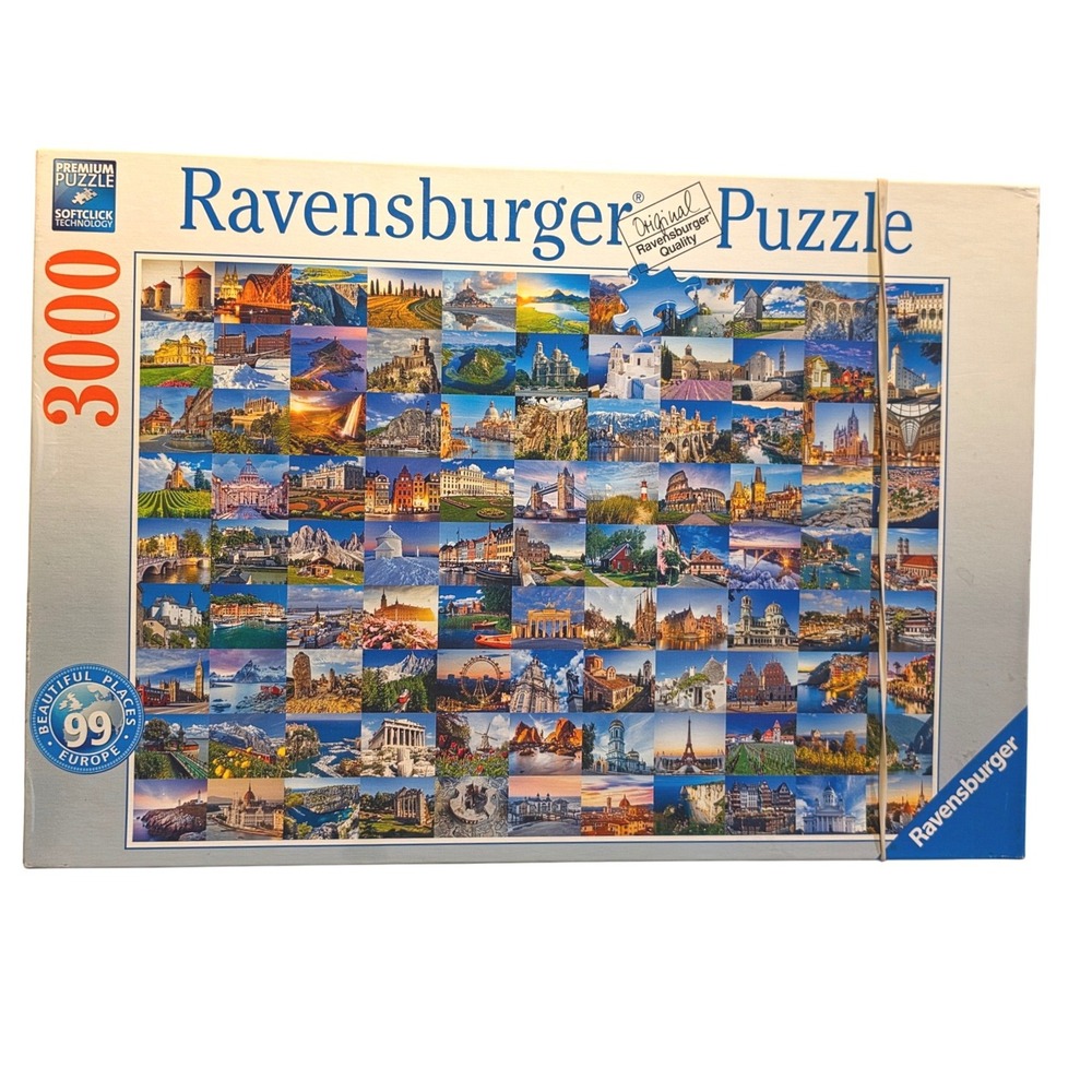Ravensburger 3000 Piece Puzzle 99 Beautiful Places Europe 17080 Landmark Collage
